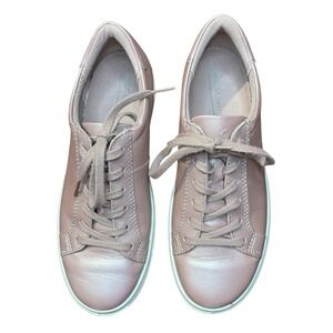 ECCO Shoes Womens Size 6.5 Pink Leather Lace Up Casual Walking Sneakers Comfort